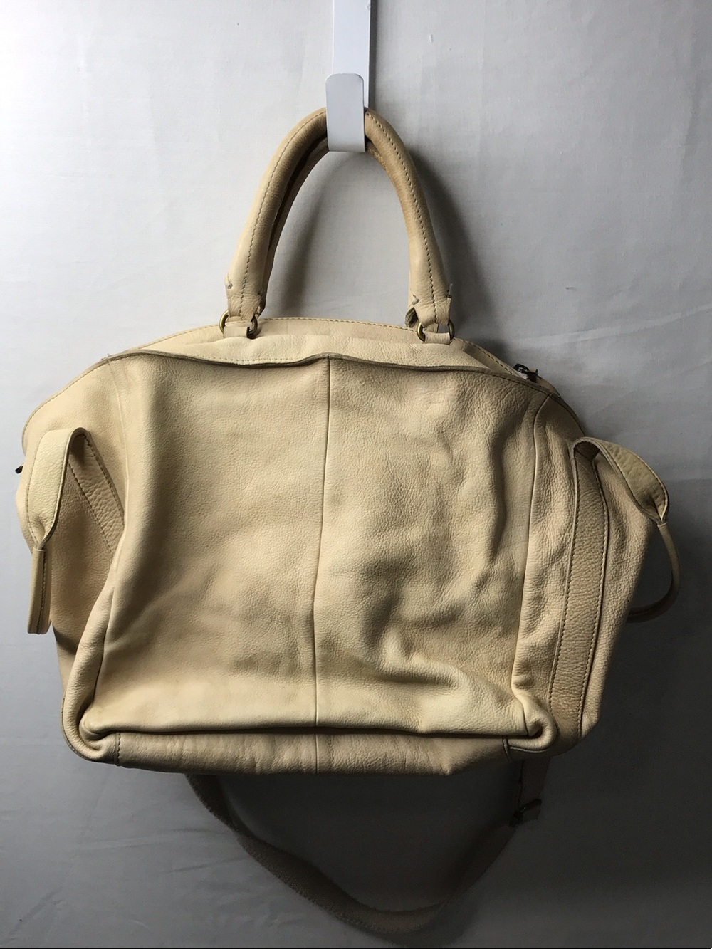 Free People Cream Leather Satchel